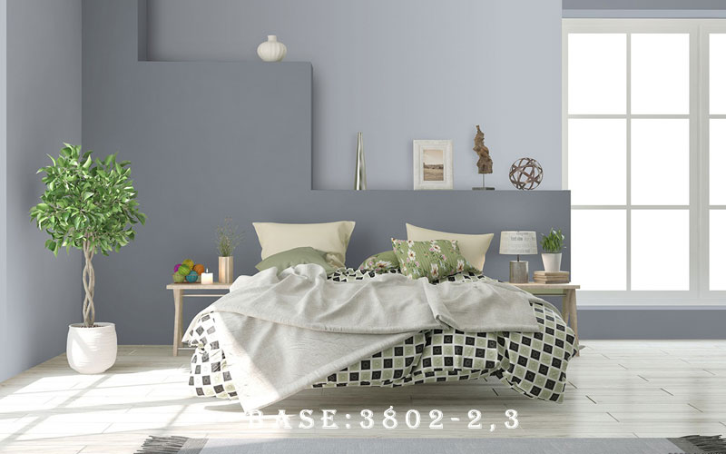 Giấy dán tường hàn quốc 3802 tông màu trắng, xanh ghi nhẹ nhàng, đơn giản