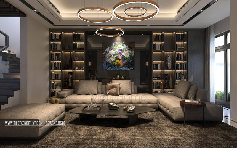 Không thể cưỡng lại vẻ đẹp tinh tế sang trọng của bộ sofa bọc da thiết kế theo phong cách hiện đại với sắc nâu ấm áp giữa phòng khách biệt thự, nhà phố. Thiết kế phòng khách biệt thự