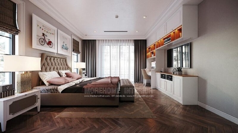 Giường ngủ bọc nệm phong cách đương đại đẹp, sang trọng cho phòng bé trai. Thiết kế phòng ngủ