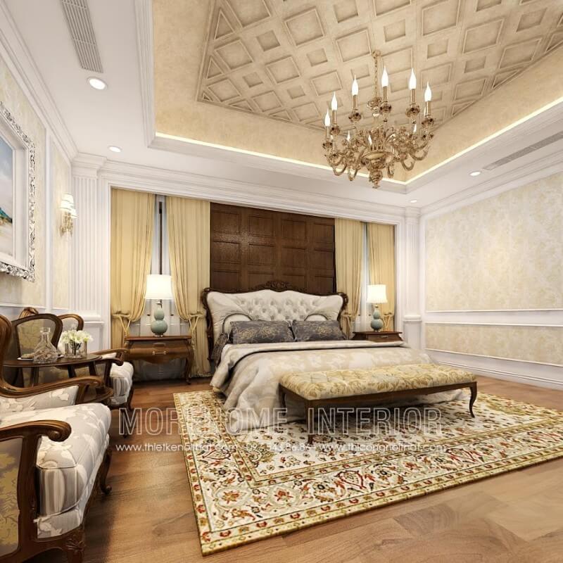Giường ngủ biệt thự tân cổ điển Giường ngủ biệt thự tân cổ điển