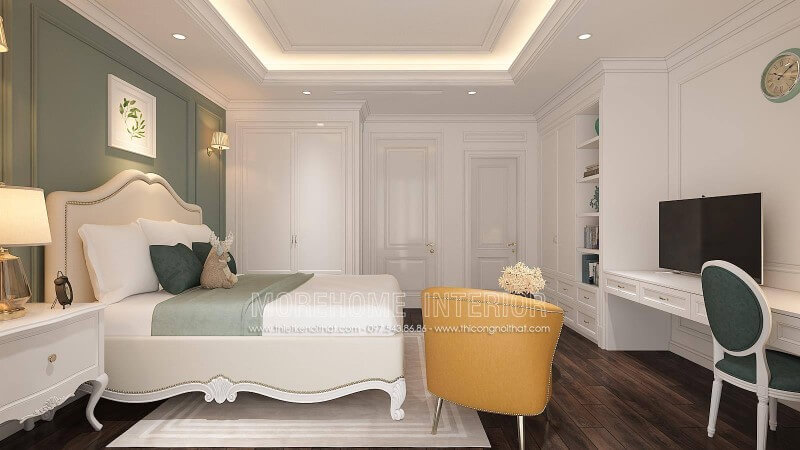 Giường ngủ biệt thự tân cổ điển Giường ngủ biệt thự tân cổ điển