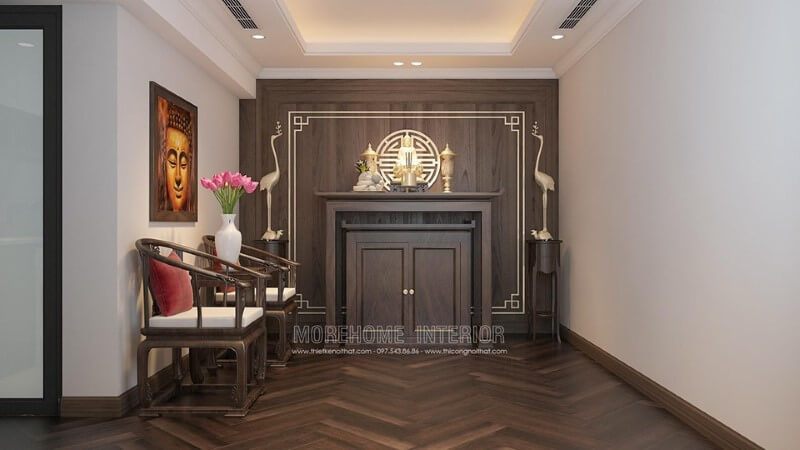Thiết kế phòng thờ độc đáo và đẹp cho biệt thự Gamuda.